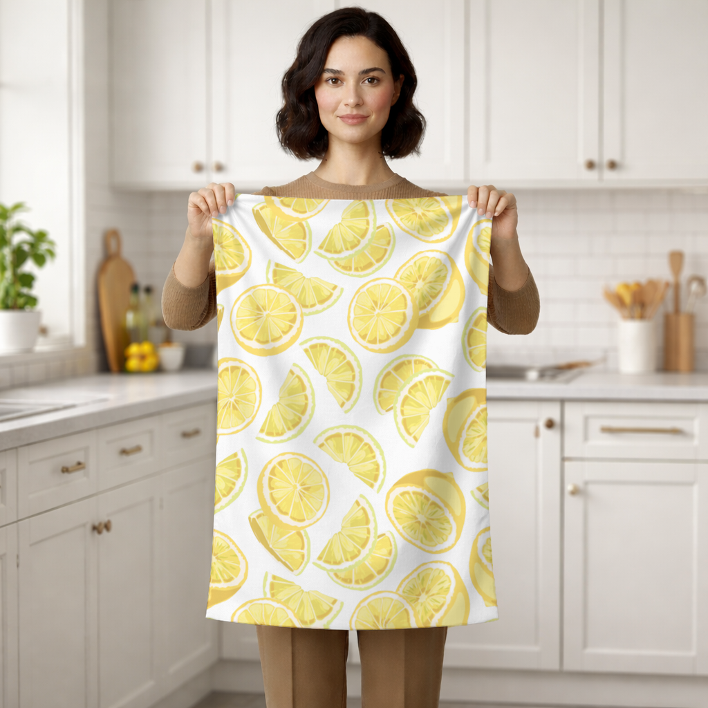 Fresh Lemon Slices Vibrant Summer Pattern Hand Towel