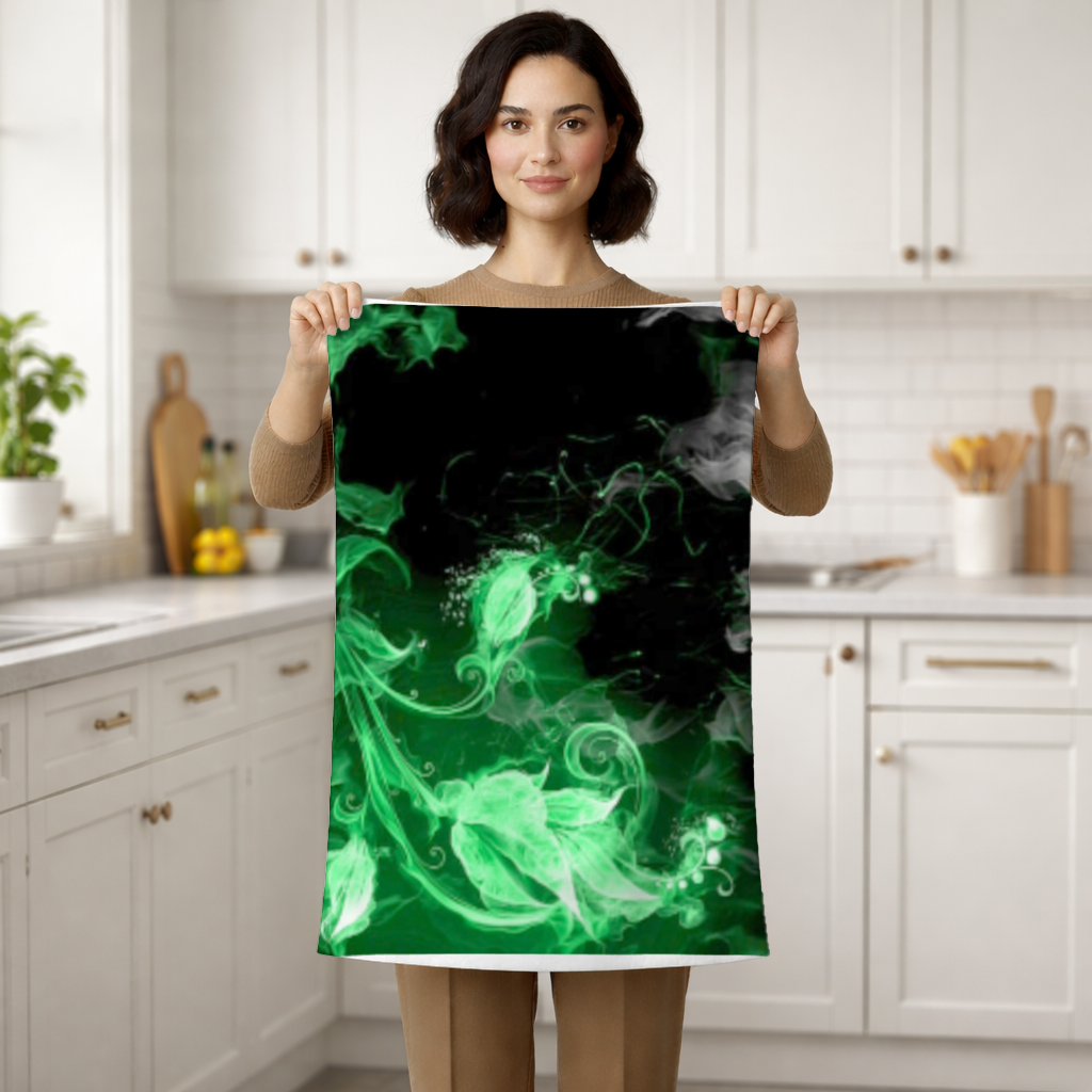 Green and black smokes Hand Towel