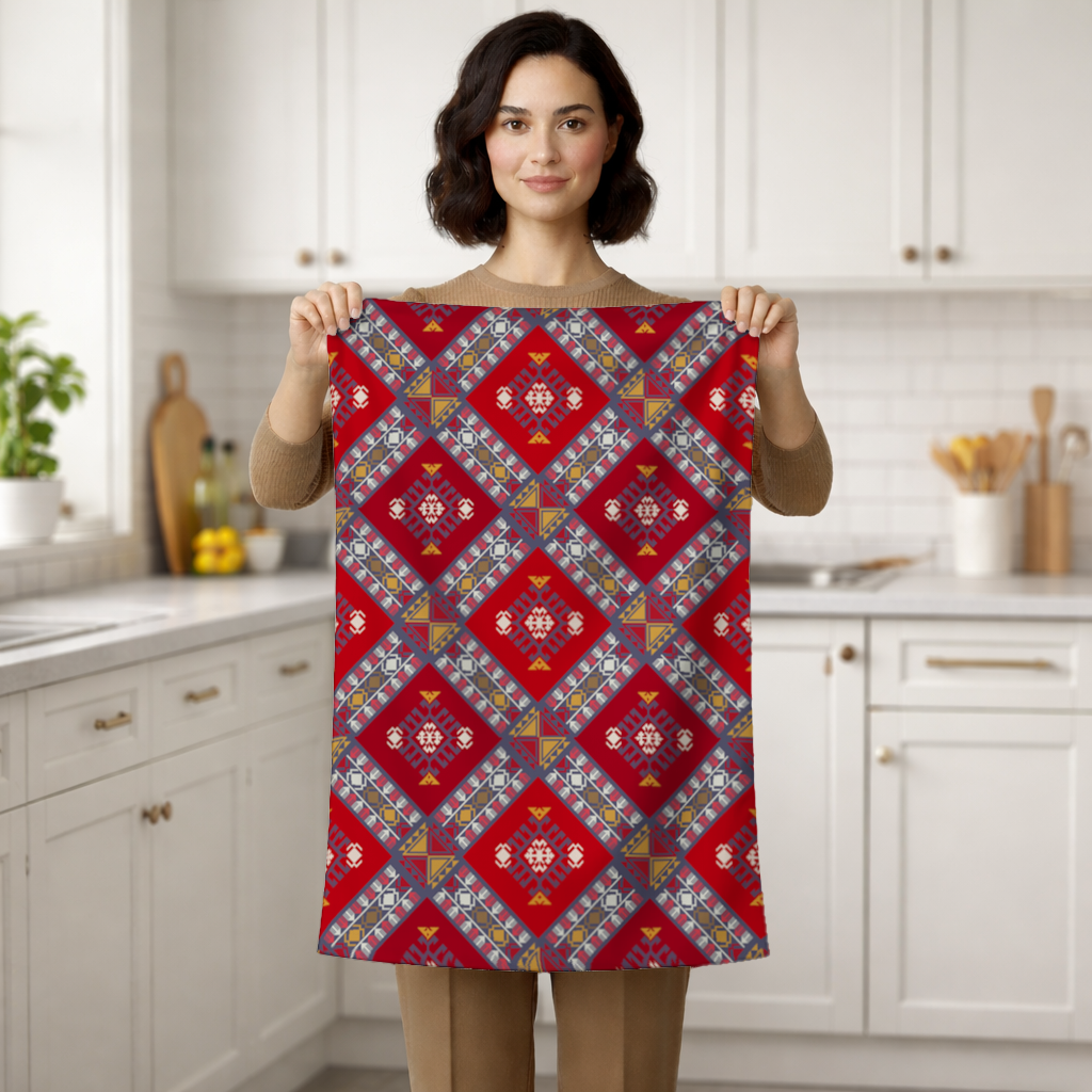 Geleneksel Kilim Desenli Motif El Havlusu