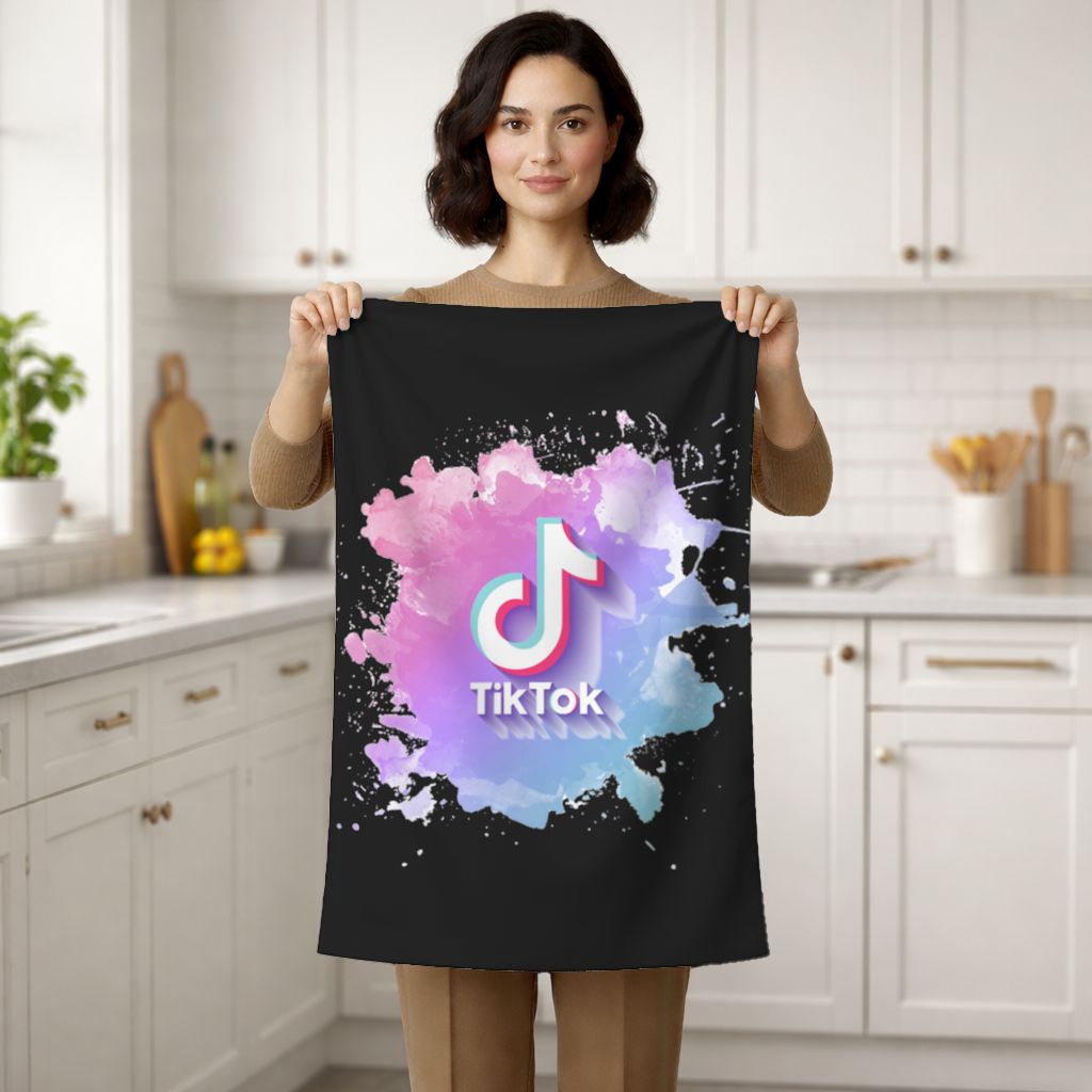Sulu Boya Efektli TikTok Logosu El Havlusu