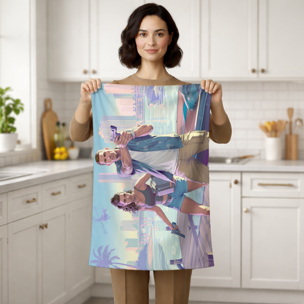 Vice City Showdown Tropical Heist Duo Hand Towel