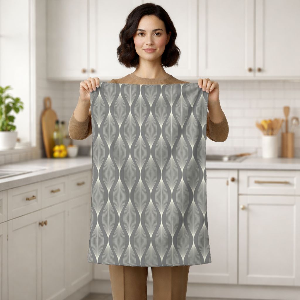 Art Deco Geometric Wavy Pattern Hand Towel