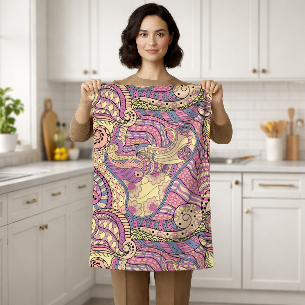 Psychedelic Zentangle Floral Hand Towel