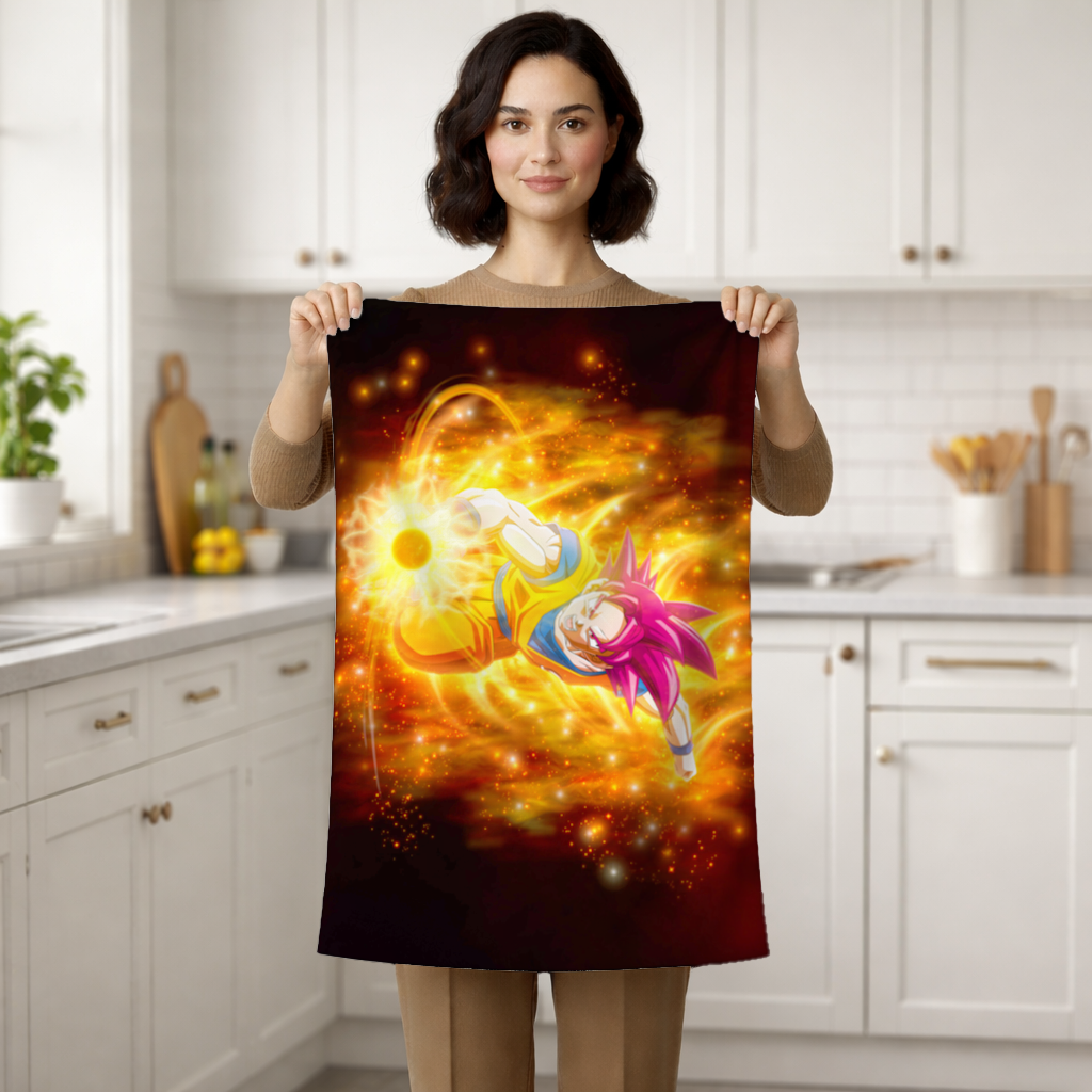 Fiery Pink Hair Warrior Hand Towel
