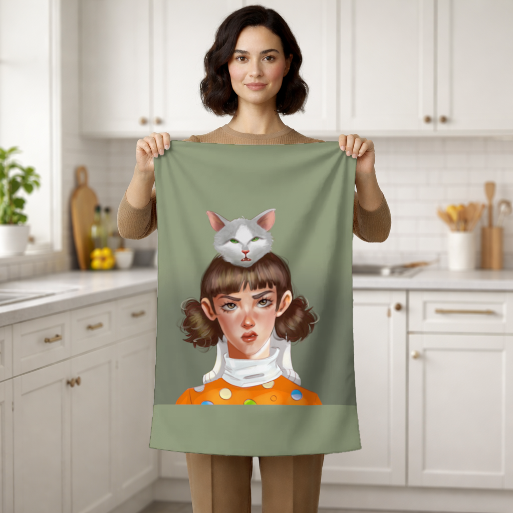 Mood Cat and I Hand Towel