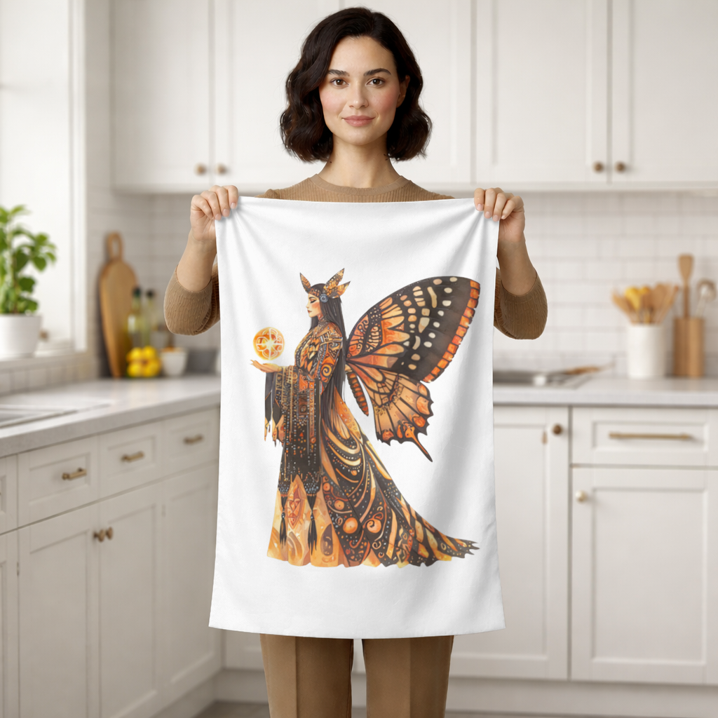 Monarch Butterfly Winged Goddess Hand Towel