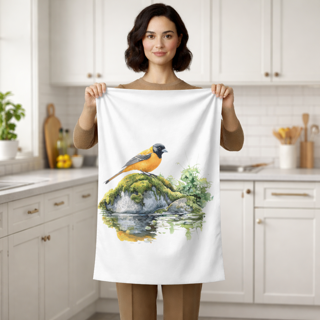 Orange Baltimore Oriole Bird Hand Towel