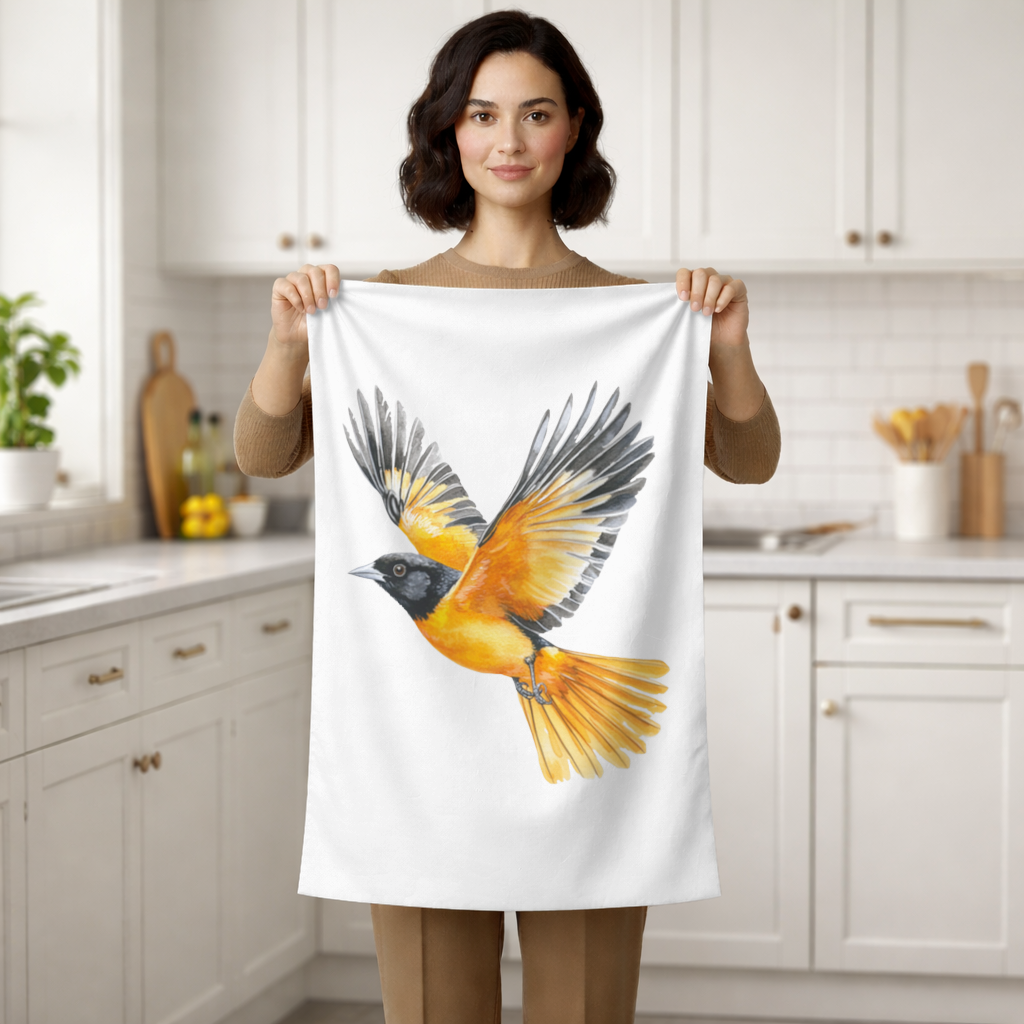 Watercolor Baltimore Oriole Hand Towel