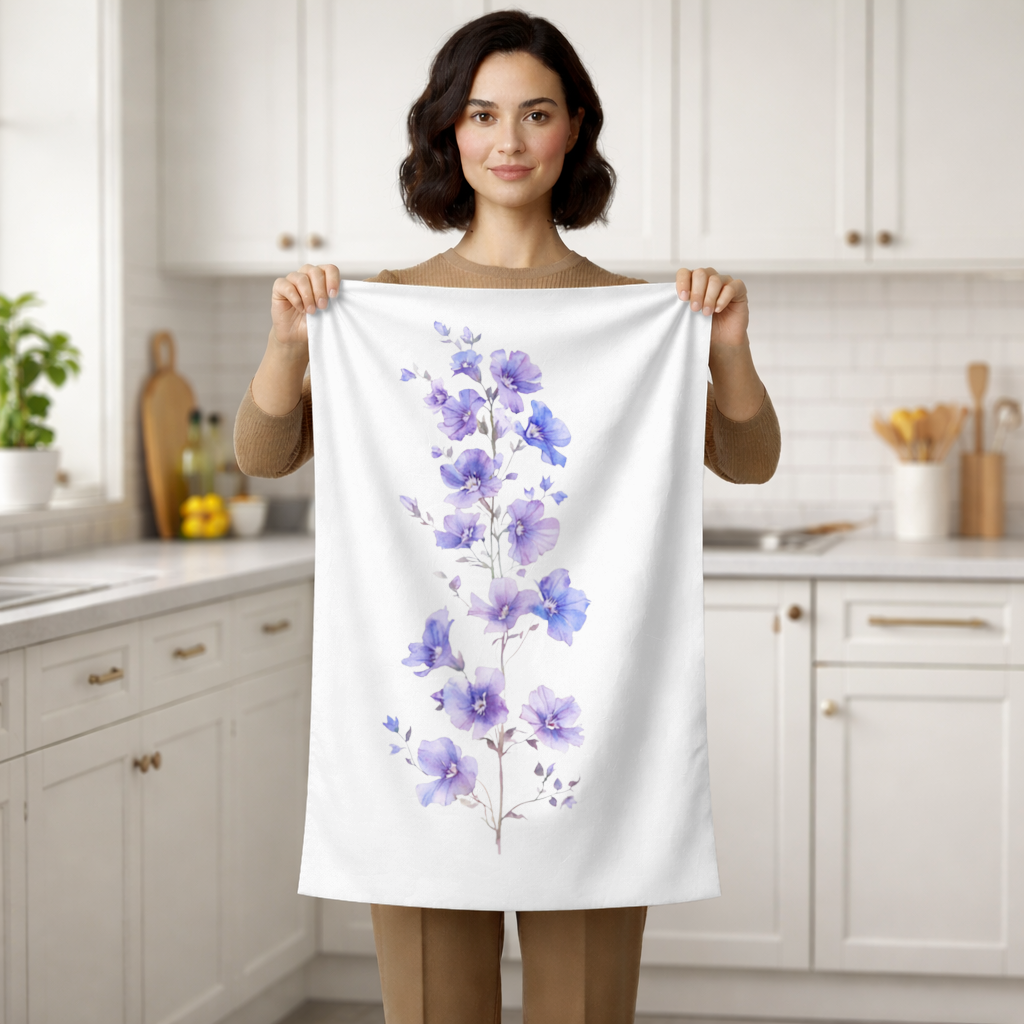 Delicate Blue Flax Wildflowers Hand Towel