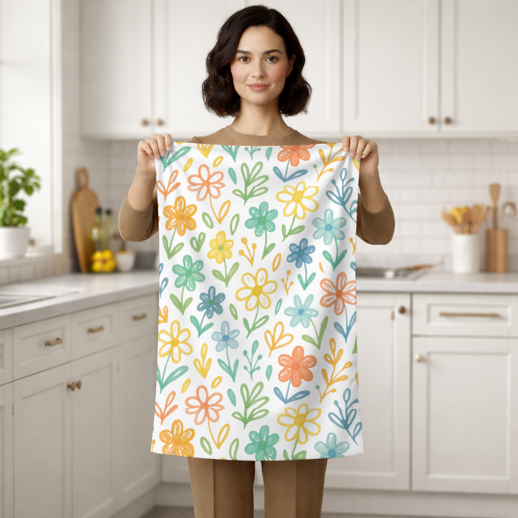 Colorful Boho Wildflowers Hand Towel