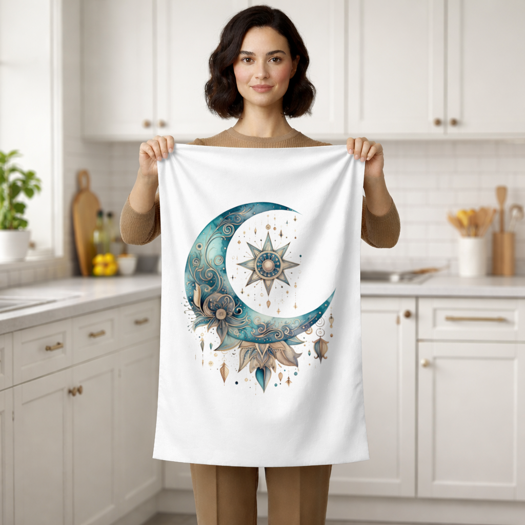 Boho Celestial Sun and Moon Hand Towel