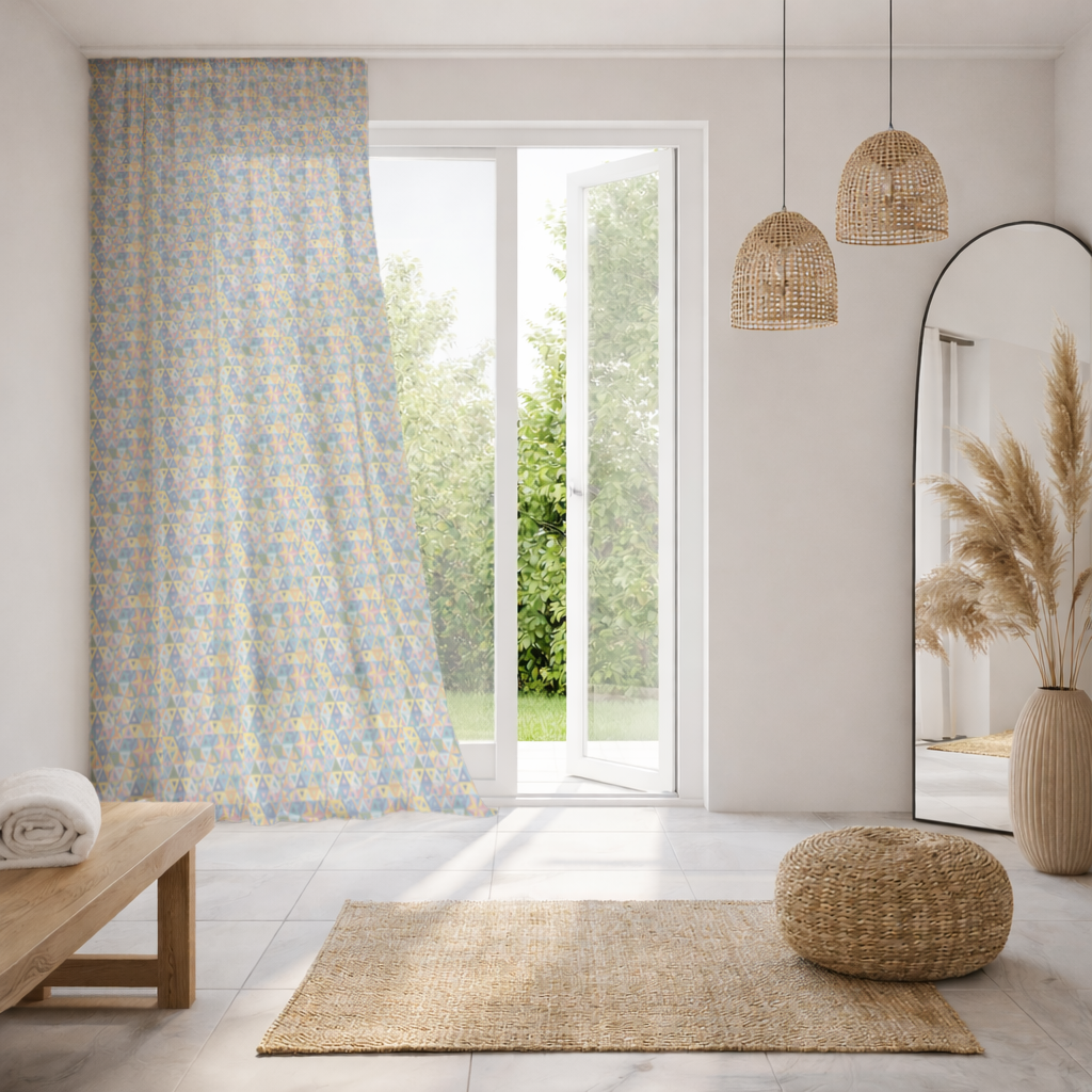 Rainbow triangle pattern Sheer Curtain