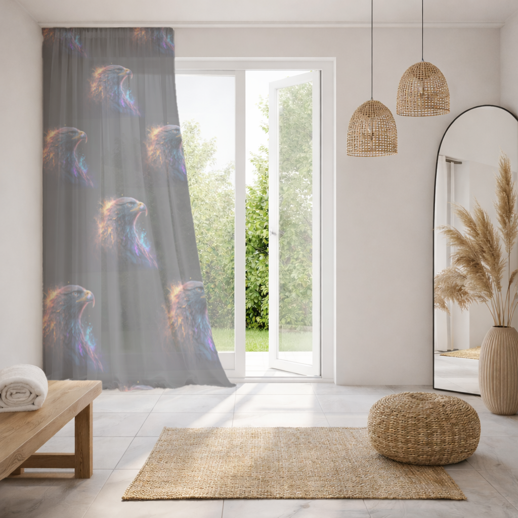 Eagle image A symbol of strength and freedom. Sheer Curtain
