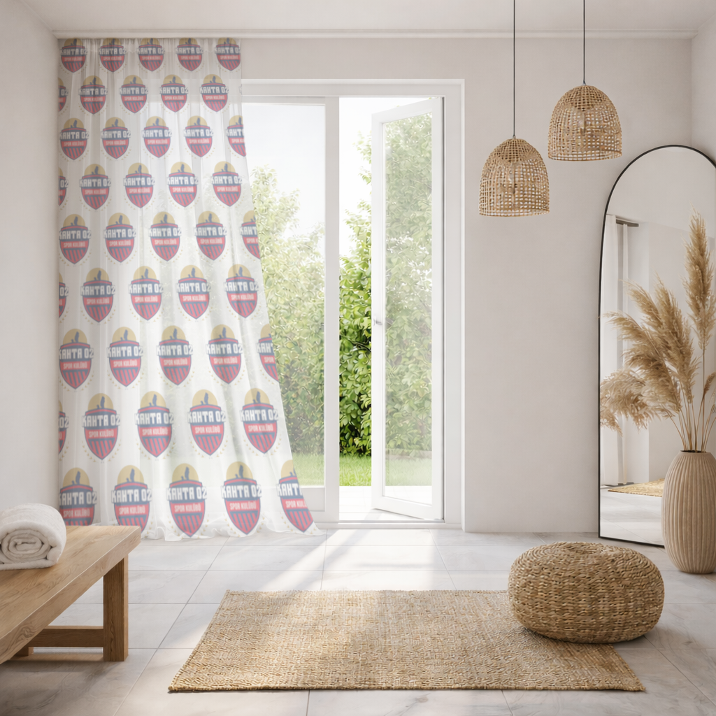 Kahta 02 Spor Kulübü Grid Sheer Curtain