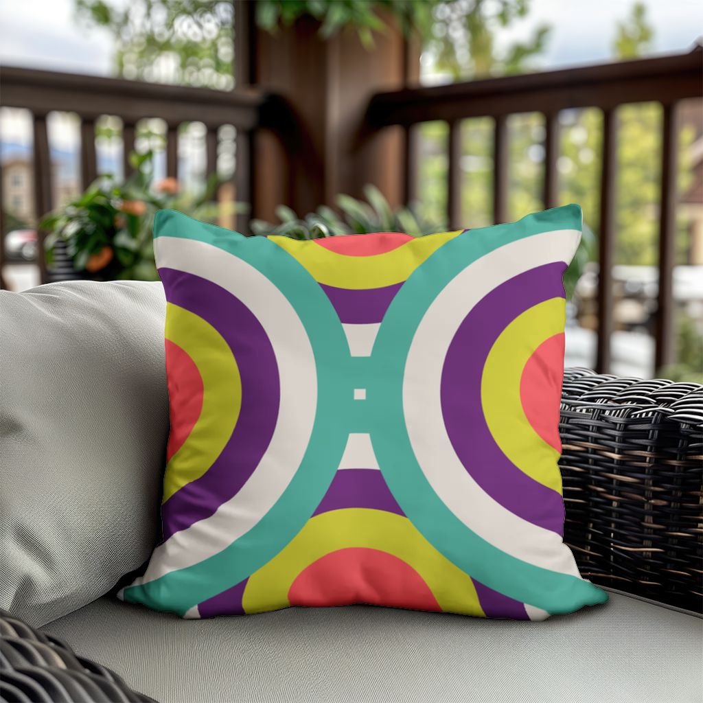 Colorful Geometric Circle Pattern Decorative pillow cover