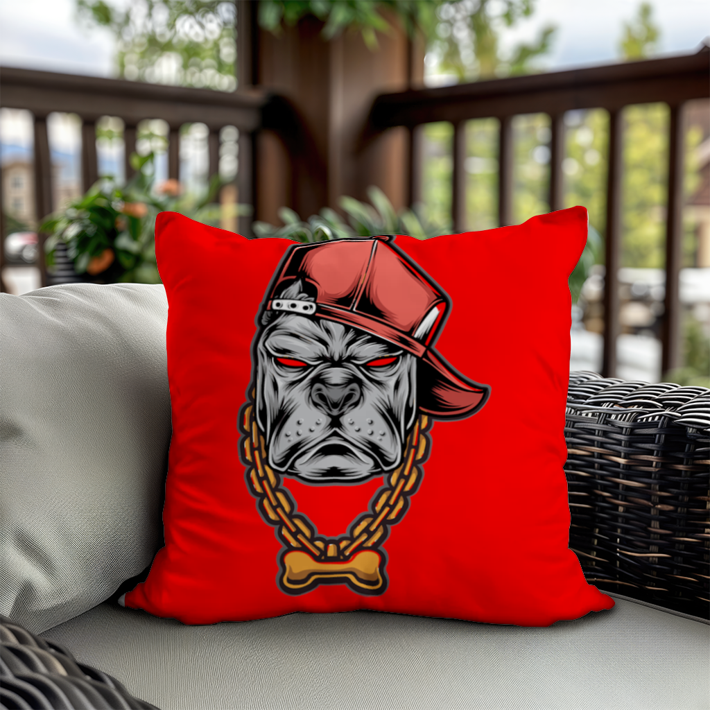 Hip Hop Style Gangster Dog Illustration Decorative pillow cover
