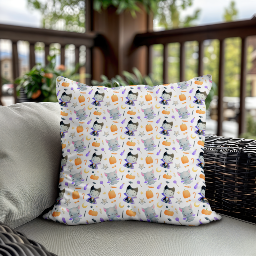 Cute Vampire and Bat Halloween Seamless Pattern Decorative pillow cover
