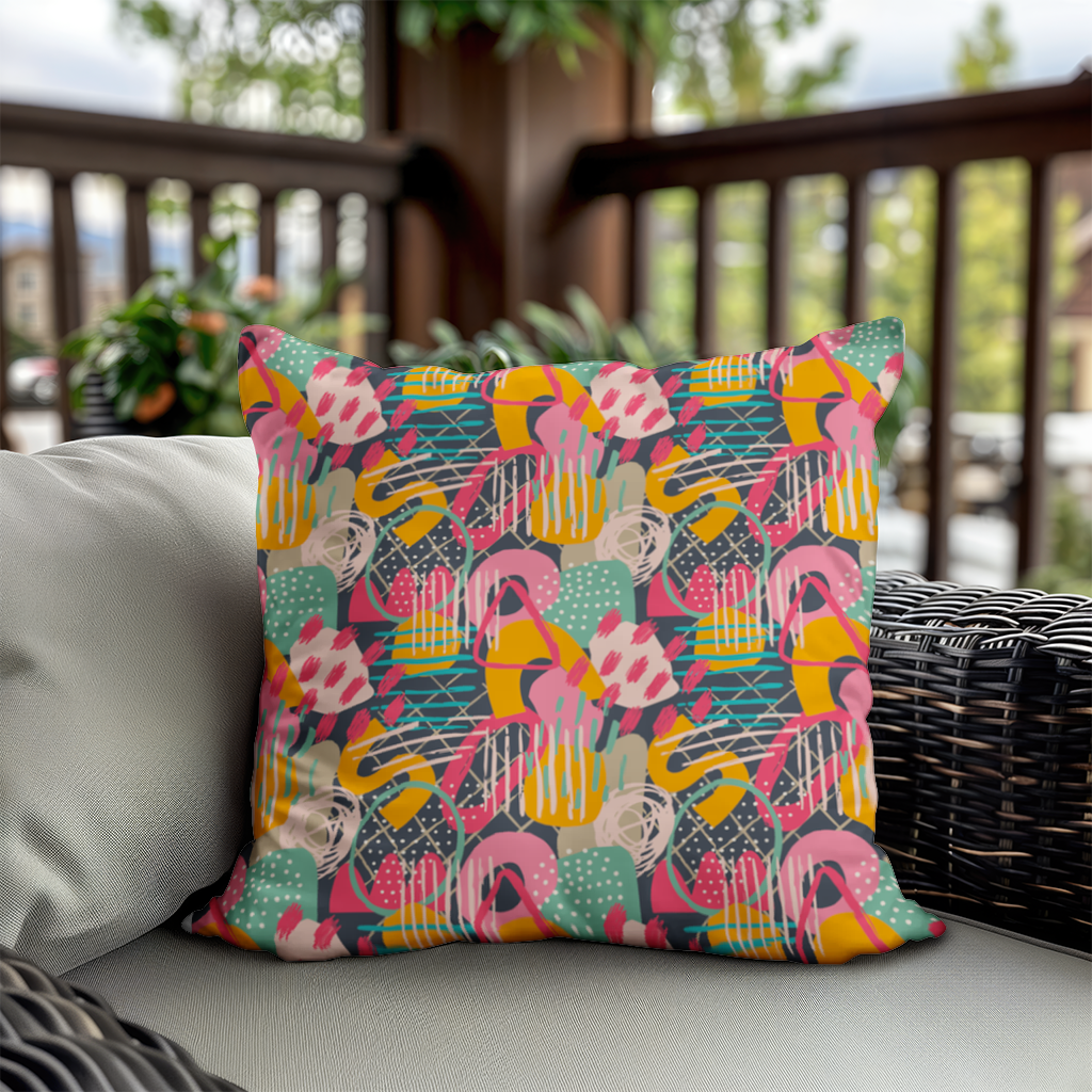 Abstract Geometric Doodle Decorative pillow cover