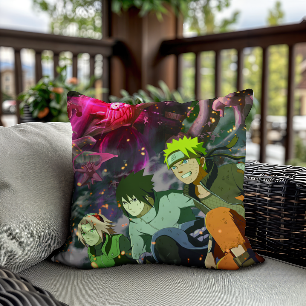 Ninja Team Giant Monster Battle Decorative pillow cover
