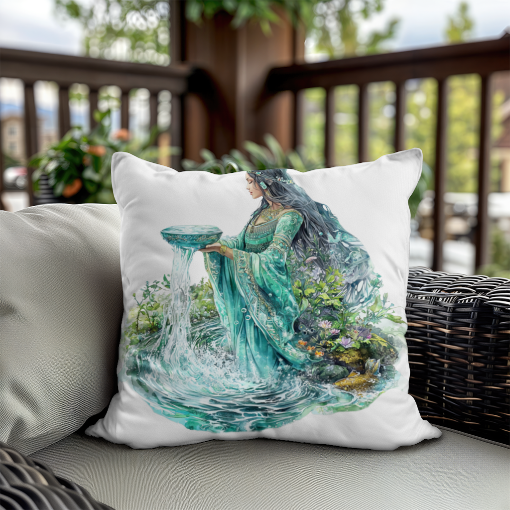 Ethereal Water Goddess Decorative pillow cover