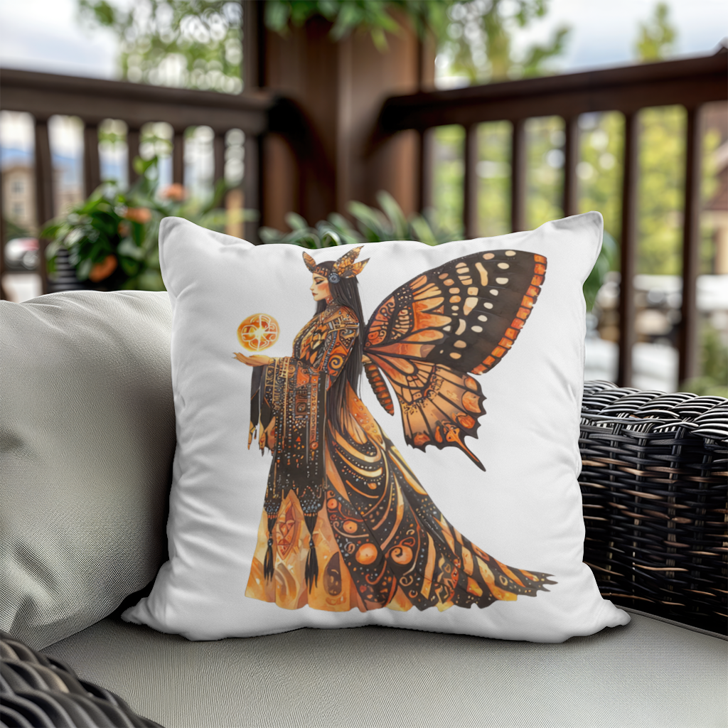 Monarch Butterfly Winged Goddess Decorative pillow cover
