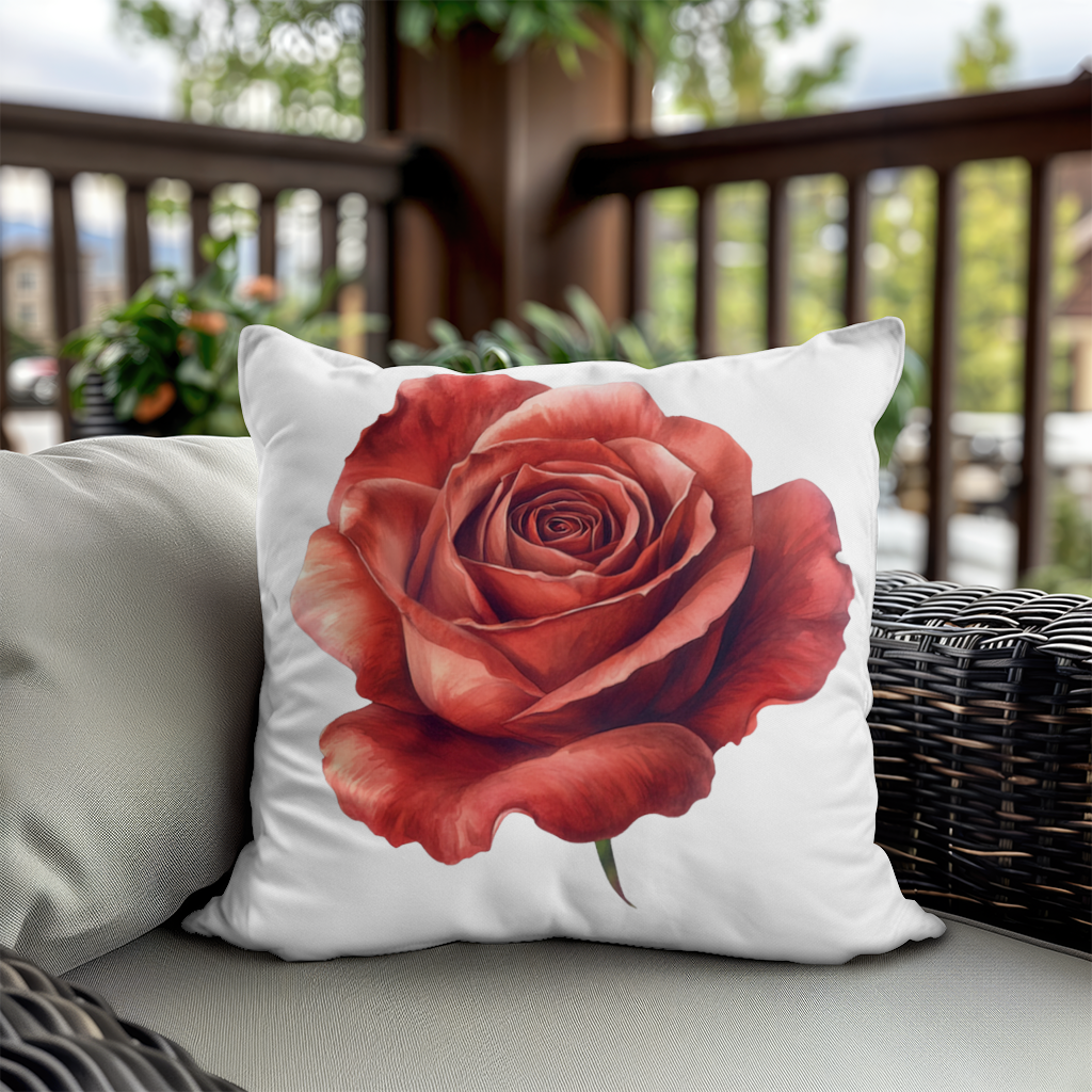 Crimson Red Rose Decorative pillow cover