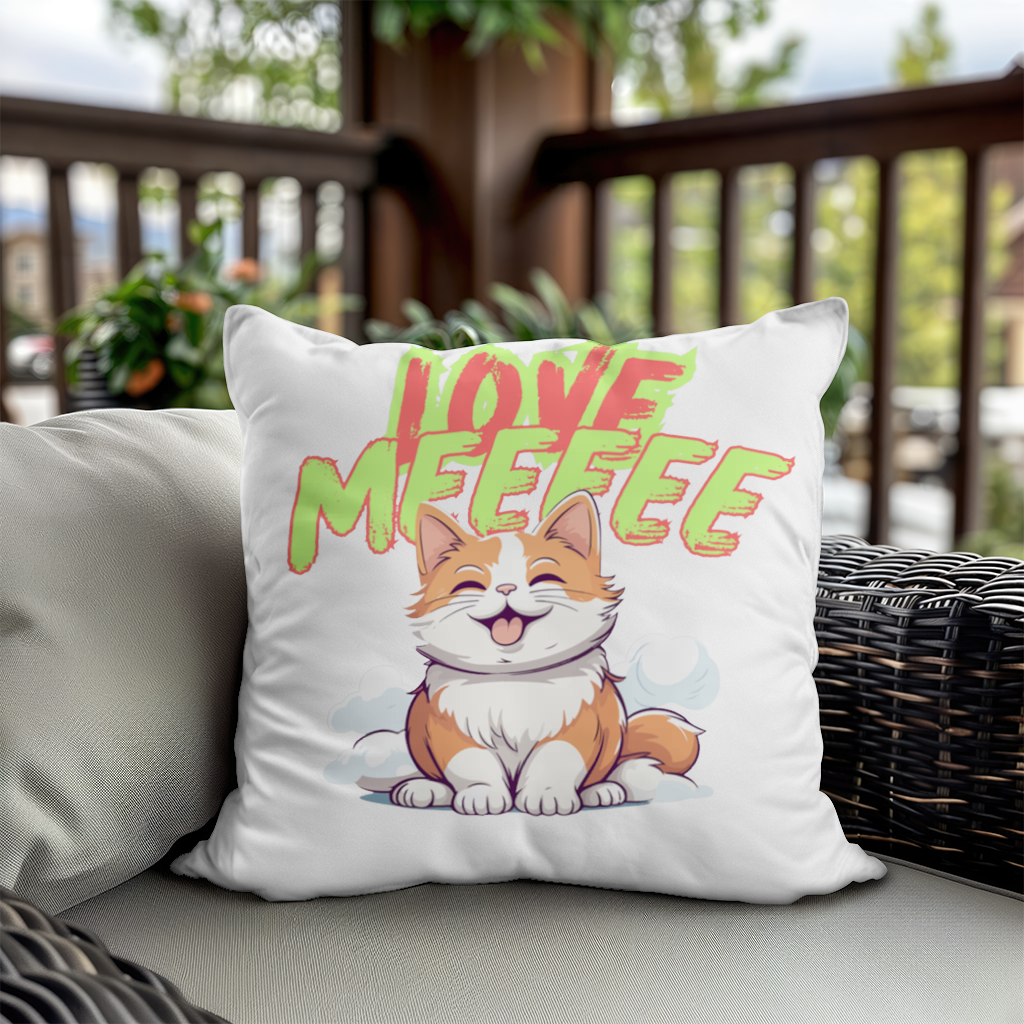 Cute Orange Cat Love Me Decorative pillow cover