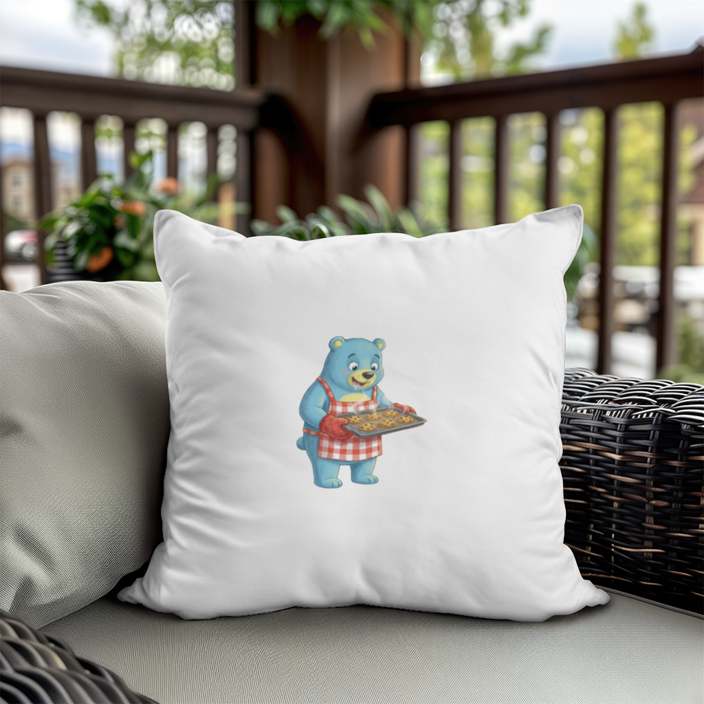 Blue Bear Pooli-Bakery-Cartoon character Decorative pillow cover