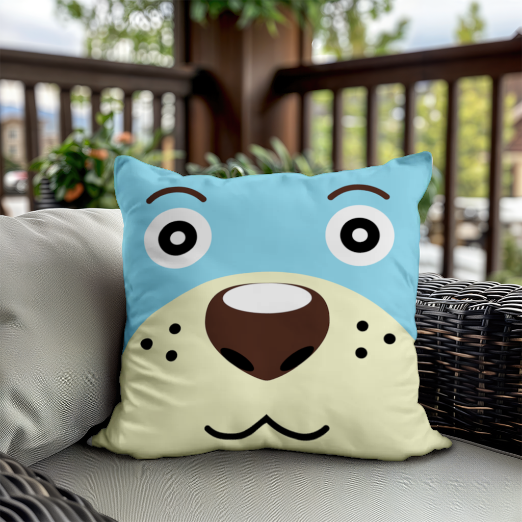 Teddy Bear Pooli-Cute Blue Bear Pooli Face Decorative pillow cover