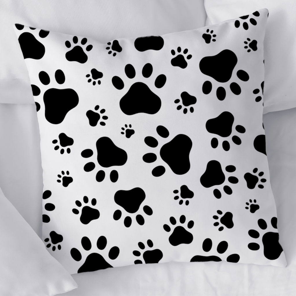 Black and White Paw Pattern Design Decorative pillow cover