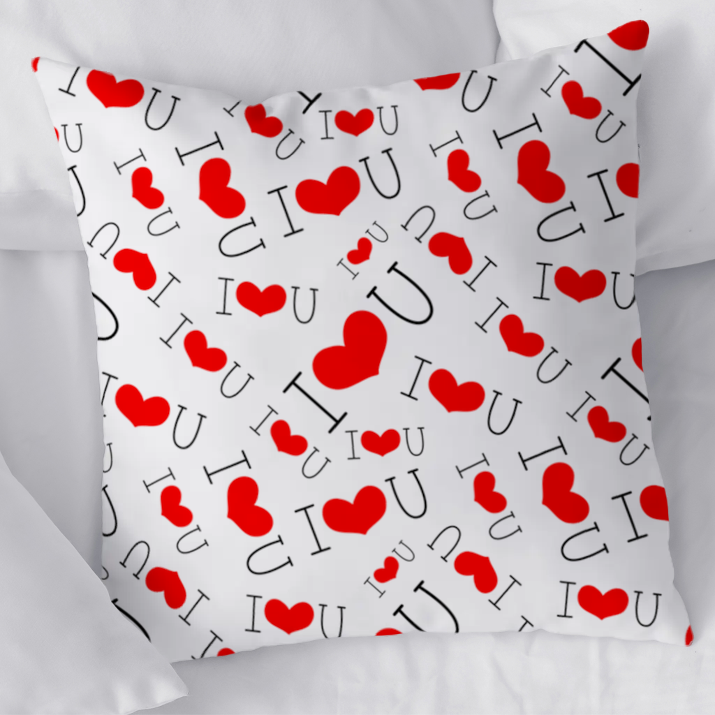 Valentines Day I Love You Heart Pattern Romantic Design Decorative pillow cover