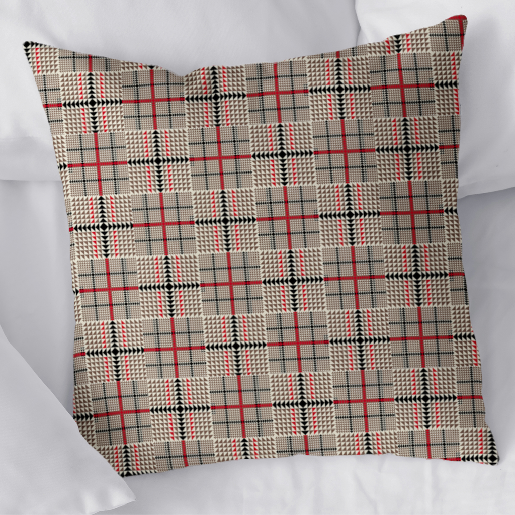 Red Black Geometric Tribal Pattern Decorative pillow cover