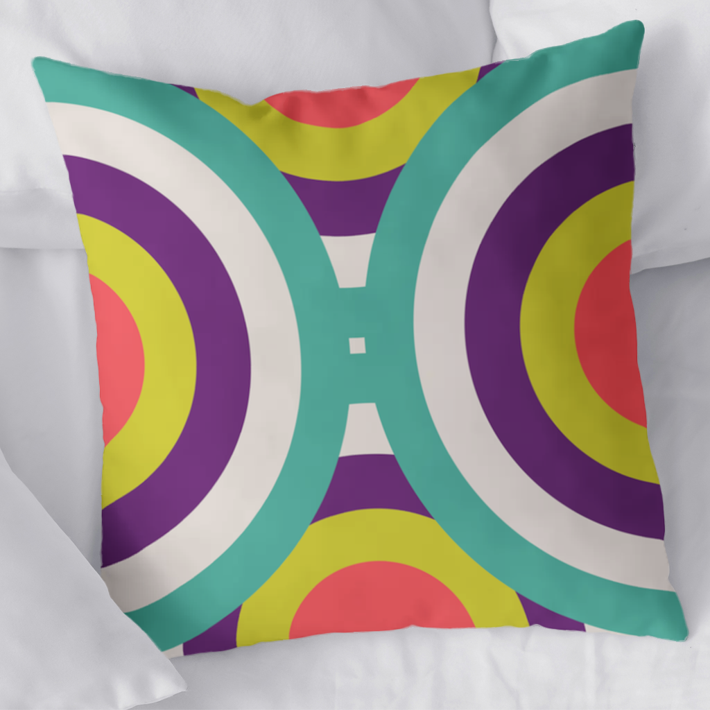 Colorful Geometric Circle Pattern Decorative pillow cover