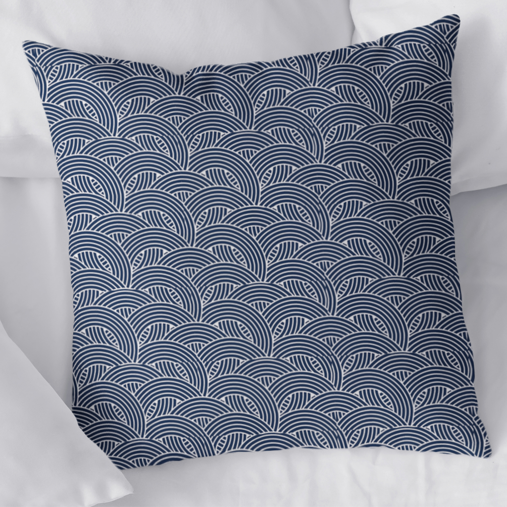 Navy and White Semi Circle Geometric Pattern Decorative pillow cover