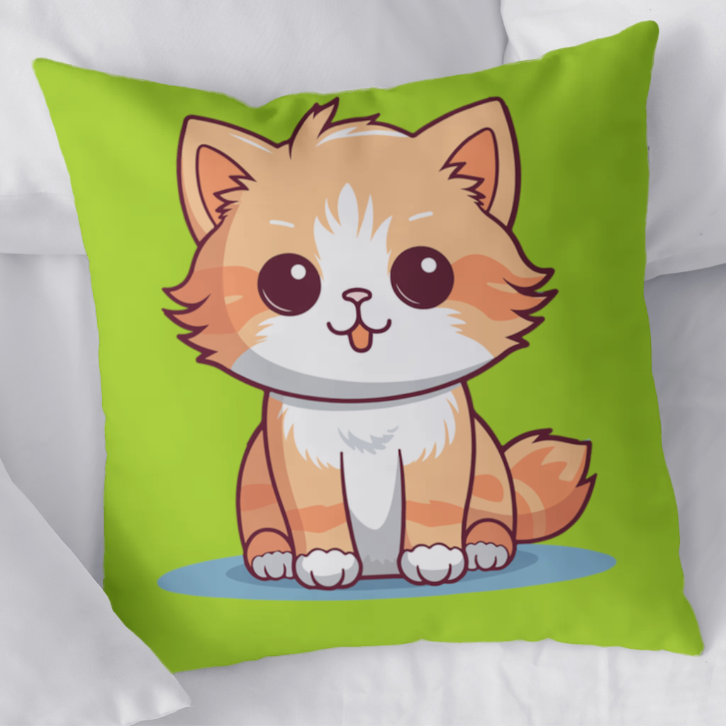 Cute Orange Cat Illustration Decorative pillow cover