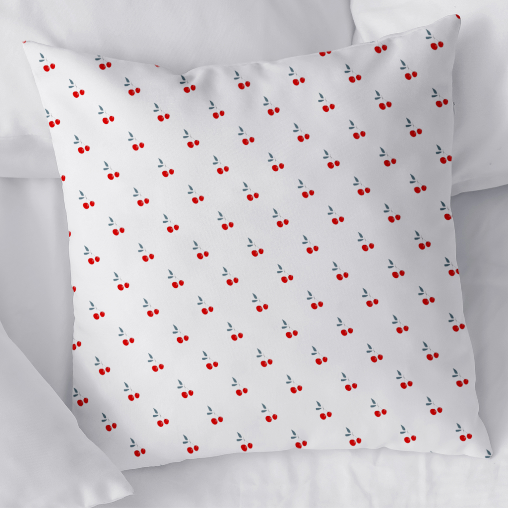 Minimal Cherry Repeat Pattern Background Decorative pillow cover