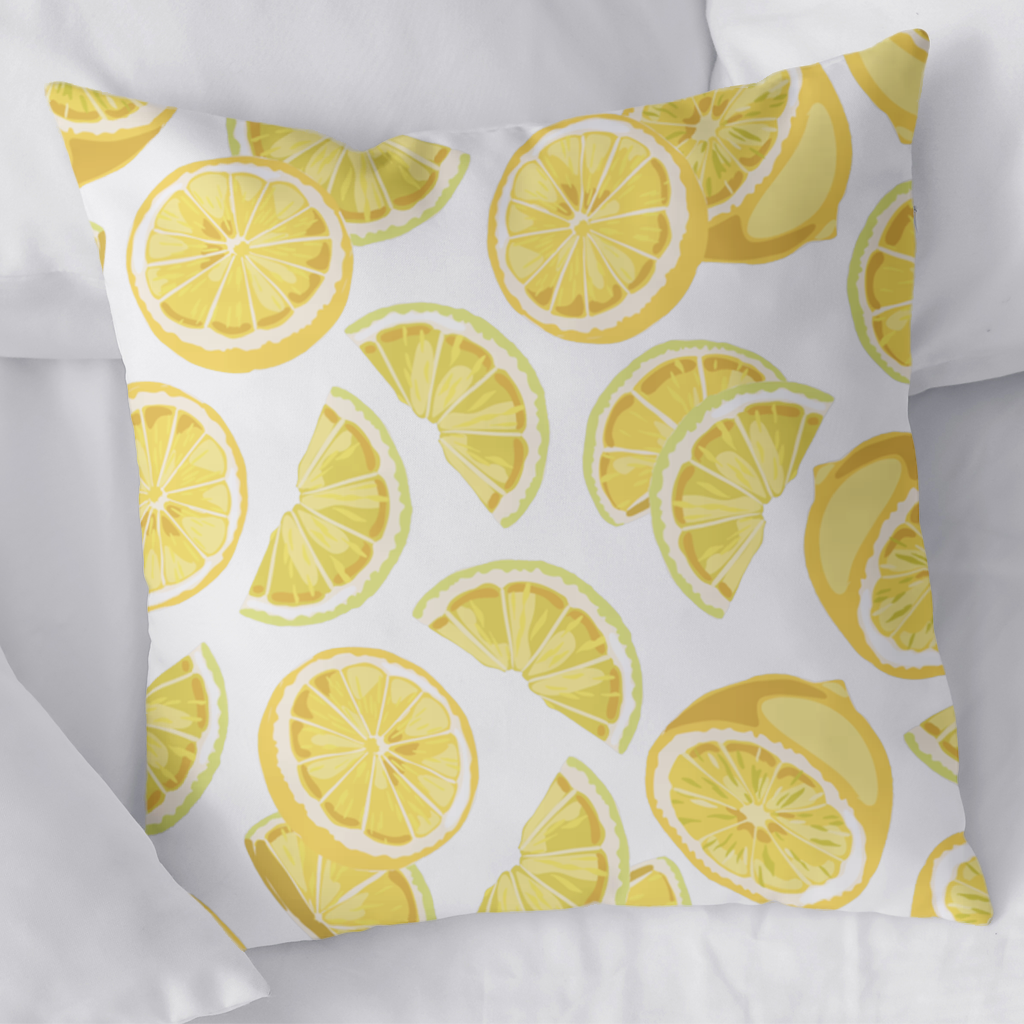 Fresh Lemon Slices Vibrant Summer Pattern Decorative pillow cover