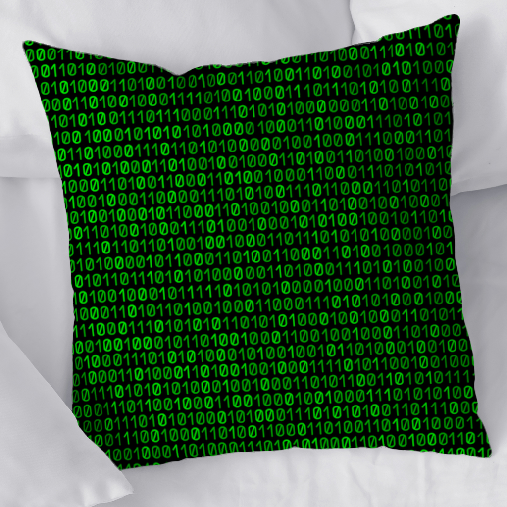 Matrix Style Digital Binary Code Background Decorative pillow cover