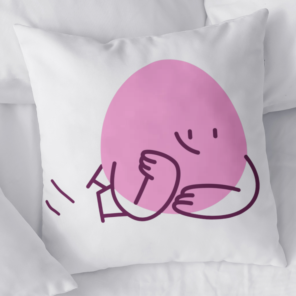 Cute Pink Lying Character Illustration Decorative pillow cover