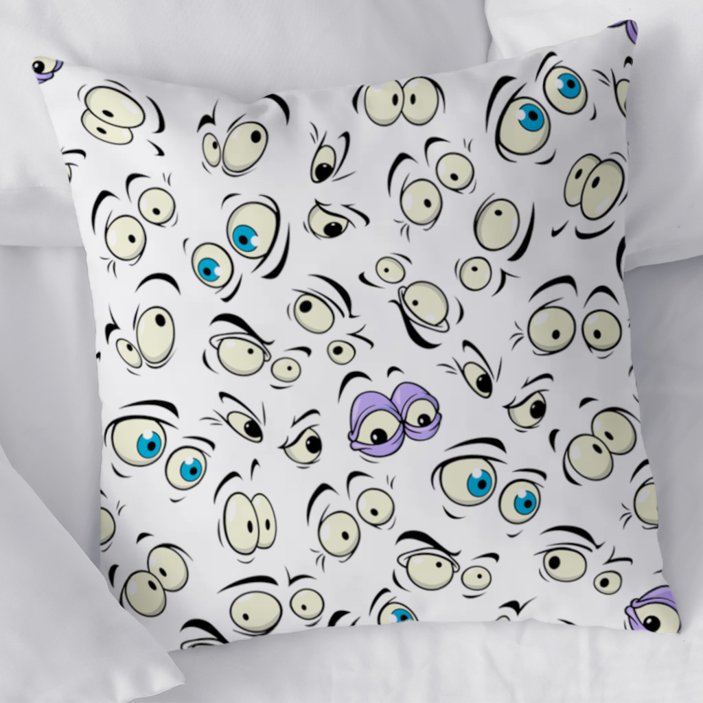 Funny Cartoon Eyes Pattern Decorative pillow cover