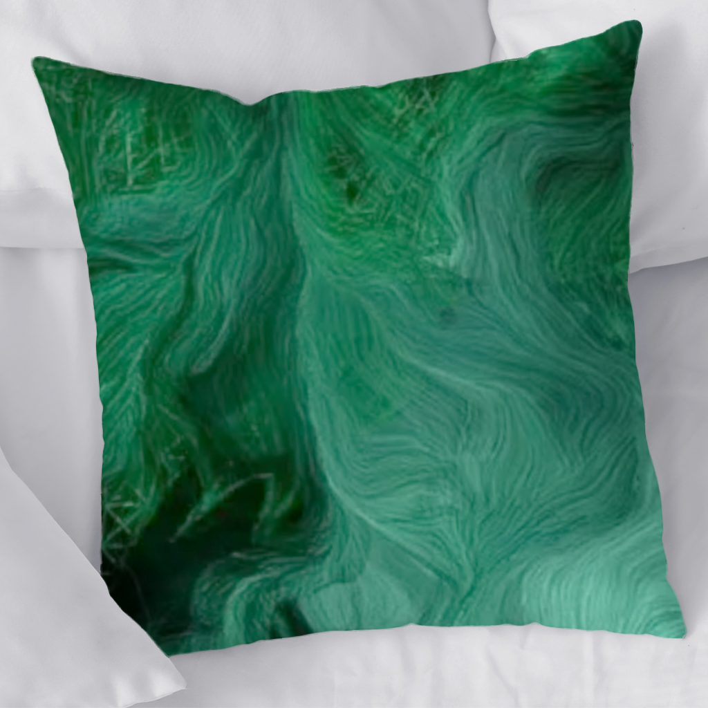 Black and green marbling Decorative pillow cover