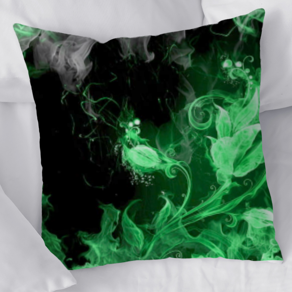Green and black smokes Decorative pillow cover