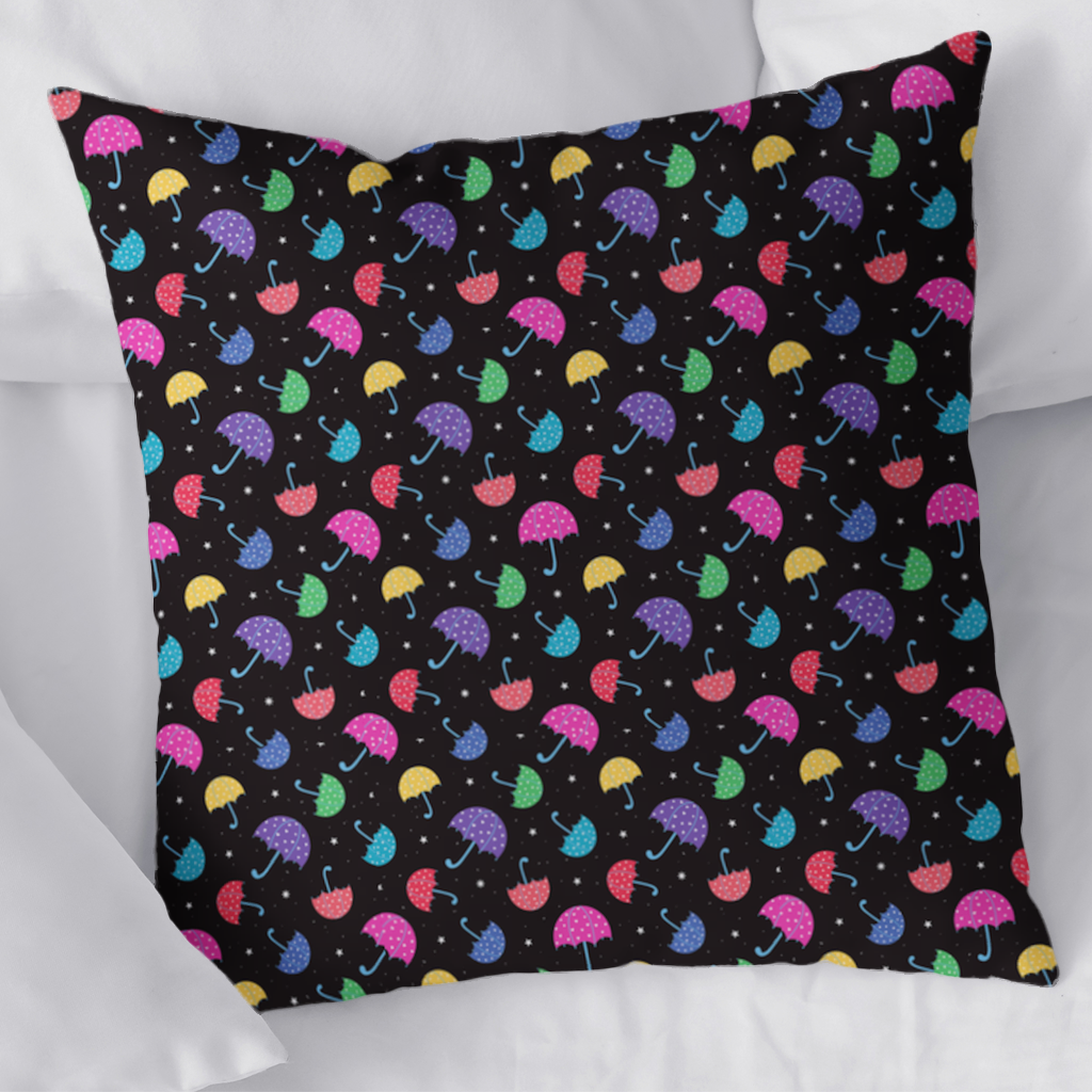 Colorful Heart Umbrellas Pattern Decorative pillow cover