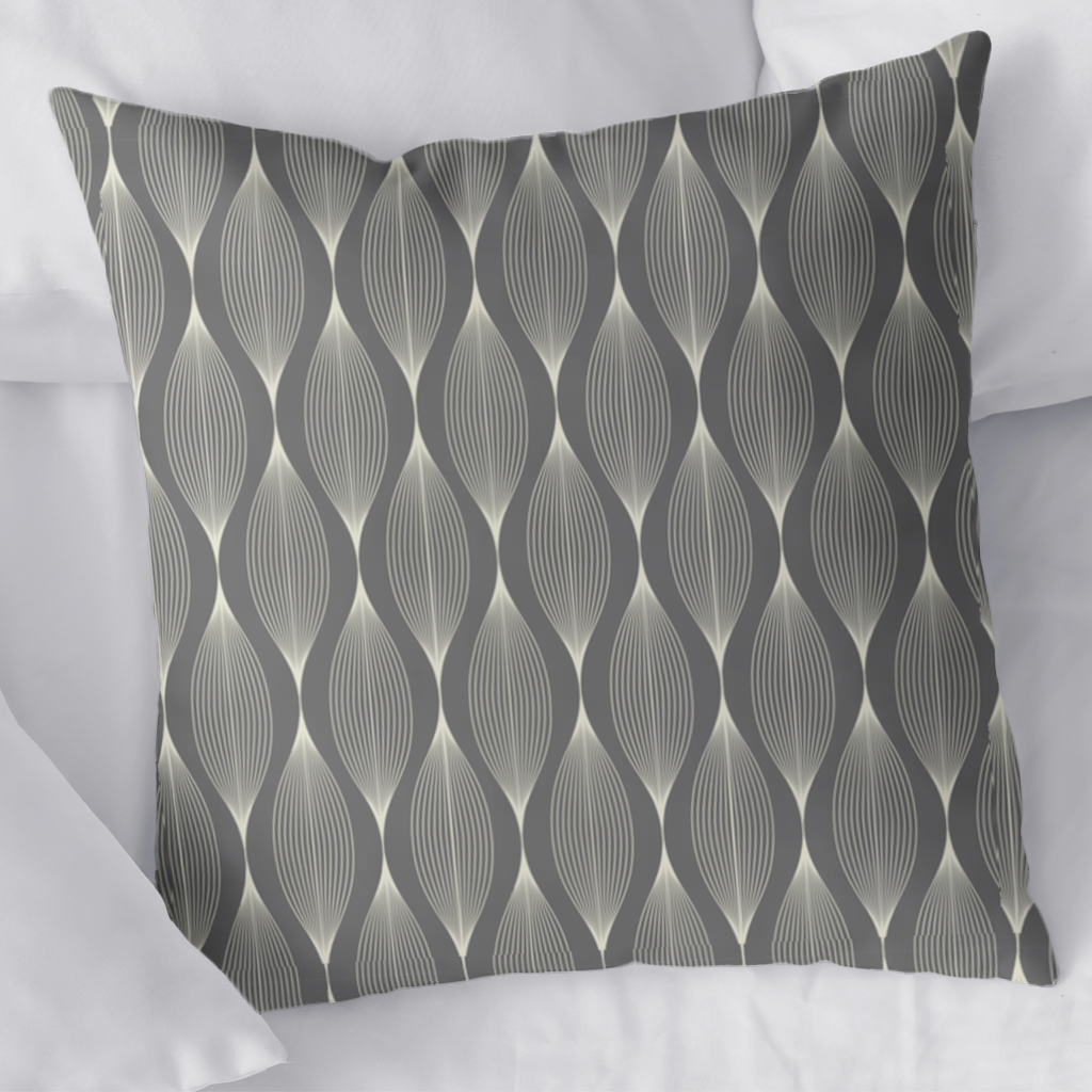 Art Deco Geometric Wavy Pattern Decorative pillow cover