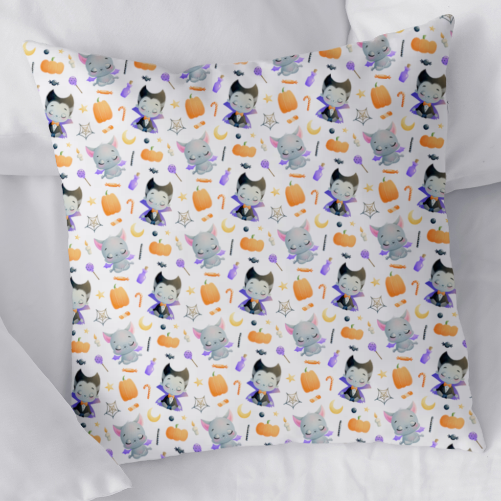 Cute Vampire and Bat Halloween Seamless Pattern Decorative pillow cover