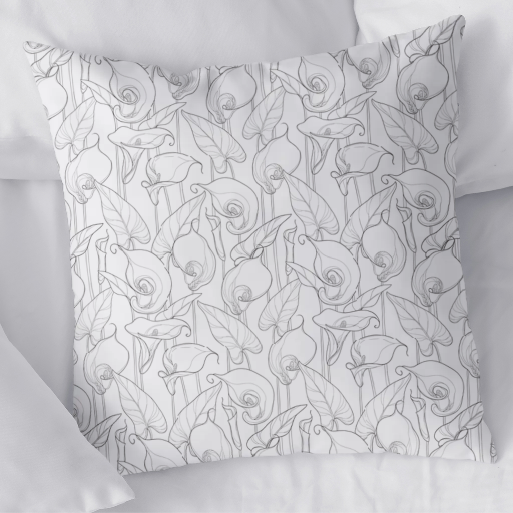 Calla Lily Sketch Decorative pillow cover