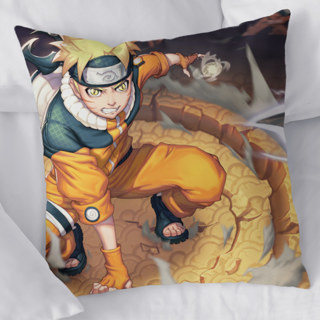 Golden Energy Fighter in Orange Jumpsuit Decorative pillow cover