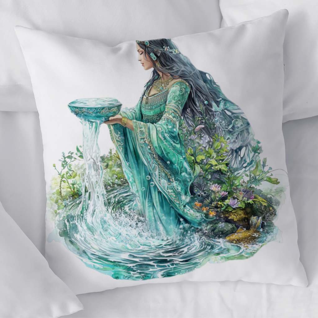 Ethereal Water Goddess Decorative pillow cover
