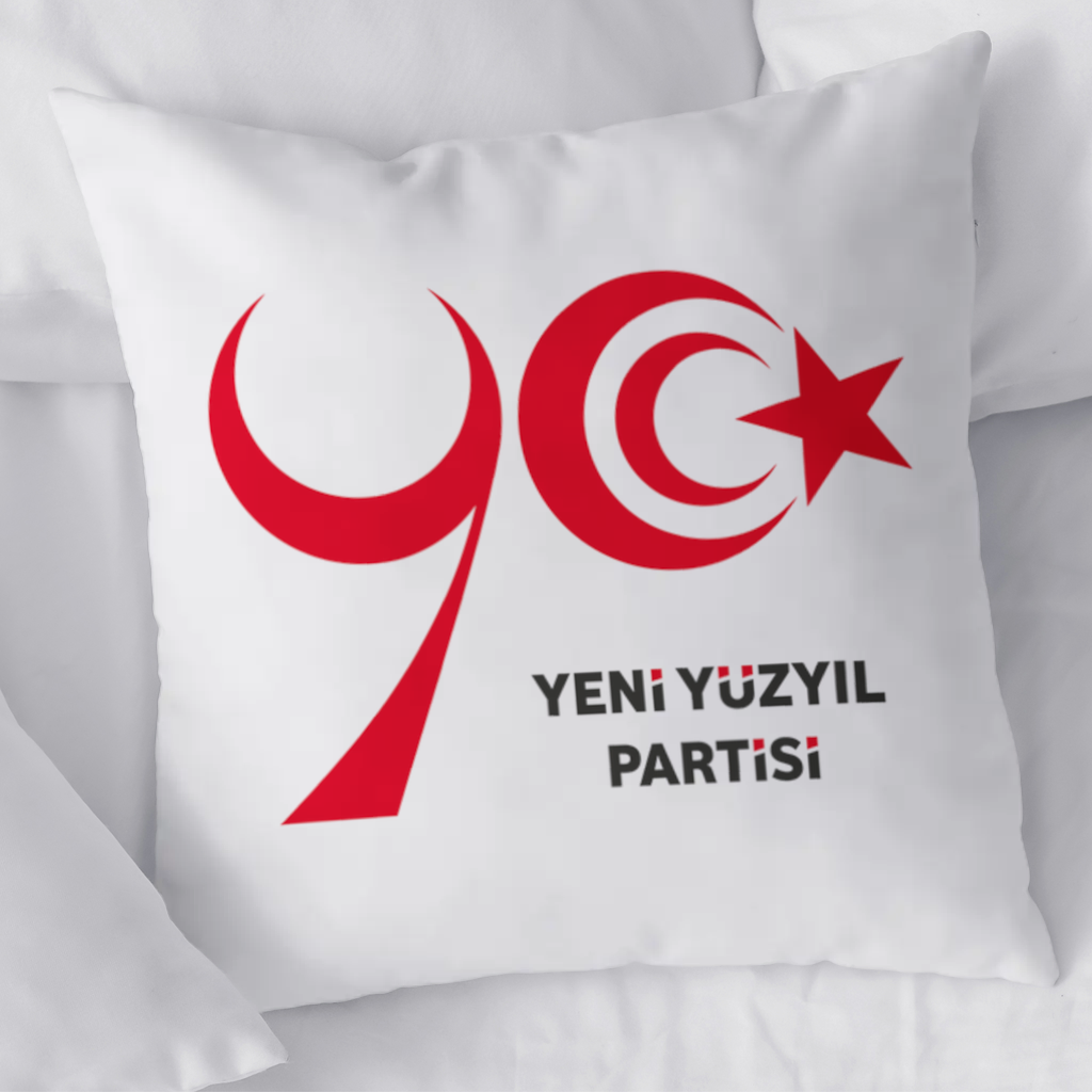 The Yeni Yüzyıl Party Logo on a White Background Decorative pillow cover
