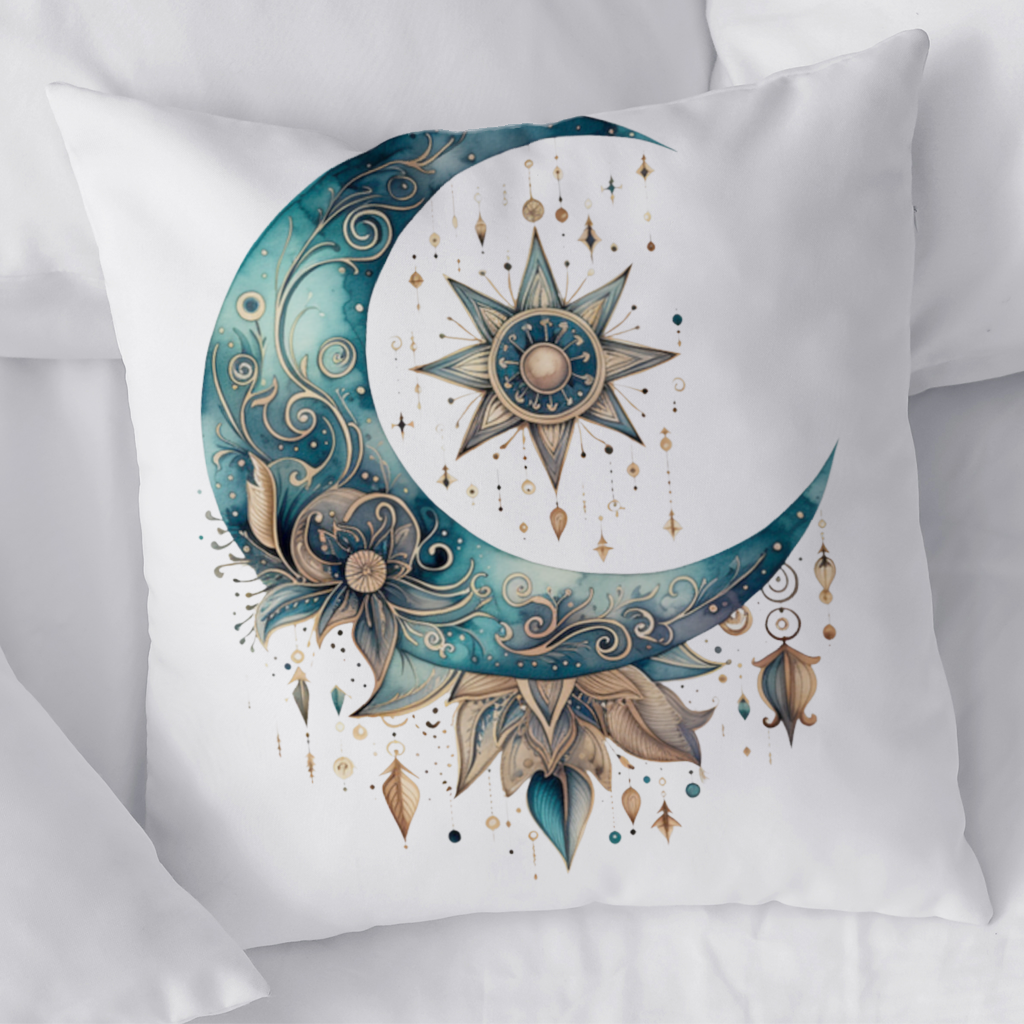 Boho Göksel Güneş ve Ay Dekoratif Kırlent Kılıfı